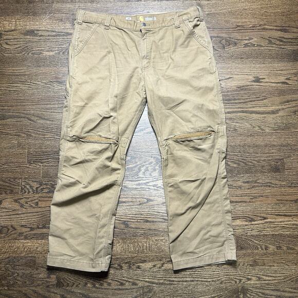 Carhartt Pants Mens 42X30 Full Swing Relaxed Fit Brown Workwear Utility Durable - Picture 1 of 12